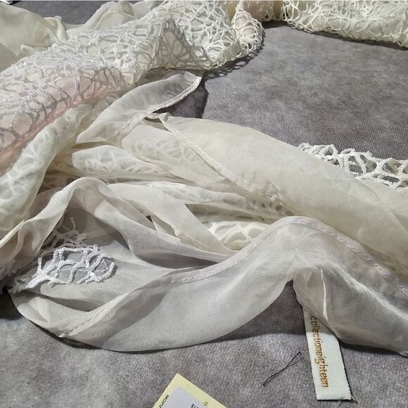 COLLECTION EIGHTEEN Net Overlay Boa POLYESTER Scarf 12" x 80" - Picture 3 of 4